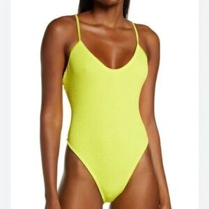 NEW Good American One Piece Swimsuit Womens 5/6‎ (2XL-3XL) Electric Yellow $89